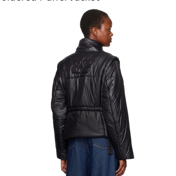 GANNI Black Cinch Waist Puffer Jacket - EU 42 - Picture 5 of 14